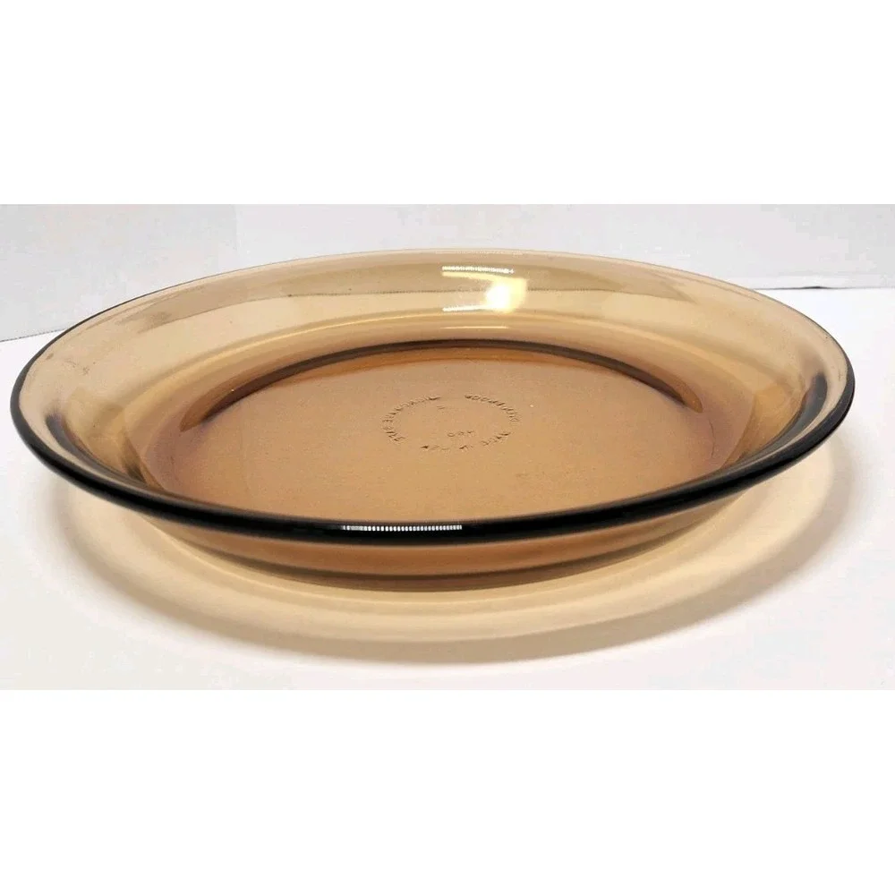Lot Of 2 Anchor Hocking 462 Pyrex 209  Amber Pie Plate  Vintage Corningware‎ 9in